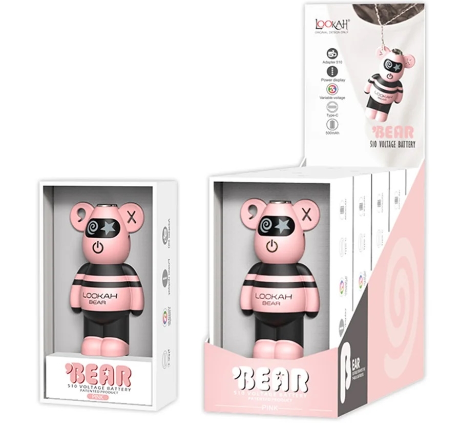 lookah-bear-510-vape-battery-pink-package